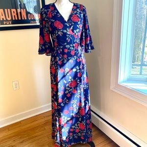 Elegant and sexy low cut wrap dress